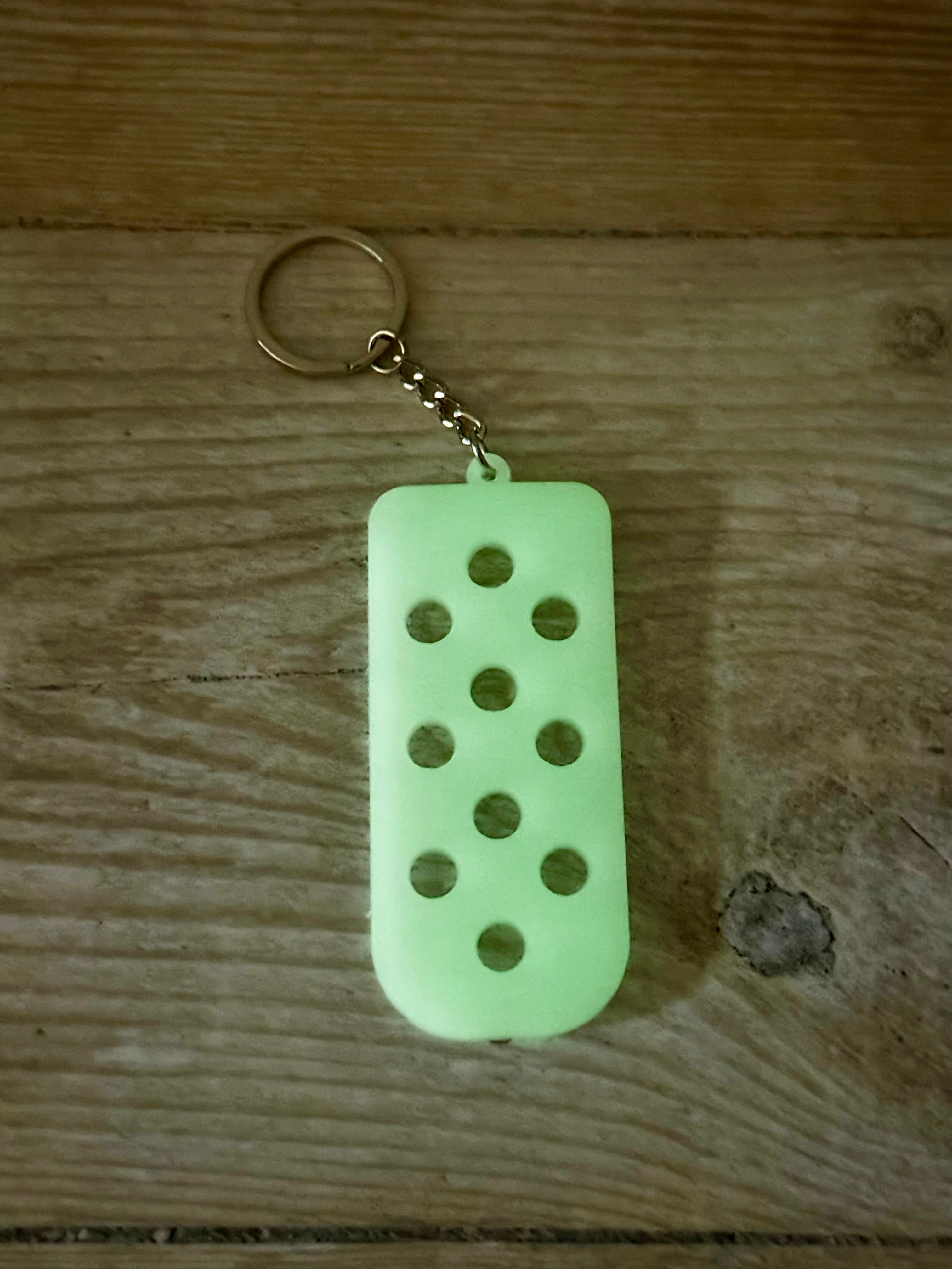 Glow In The Dark Croc Charm Keyring
