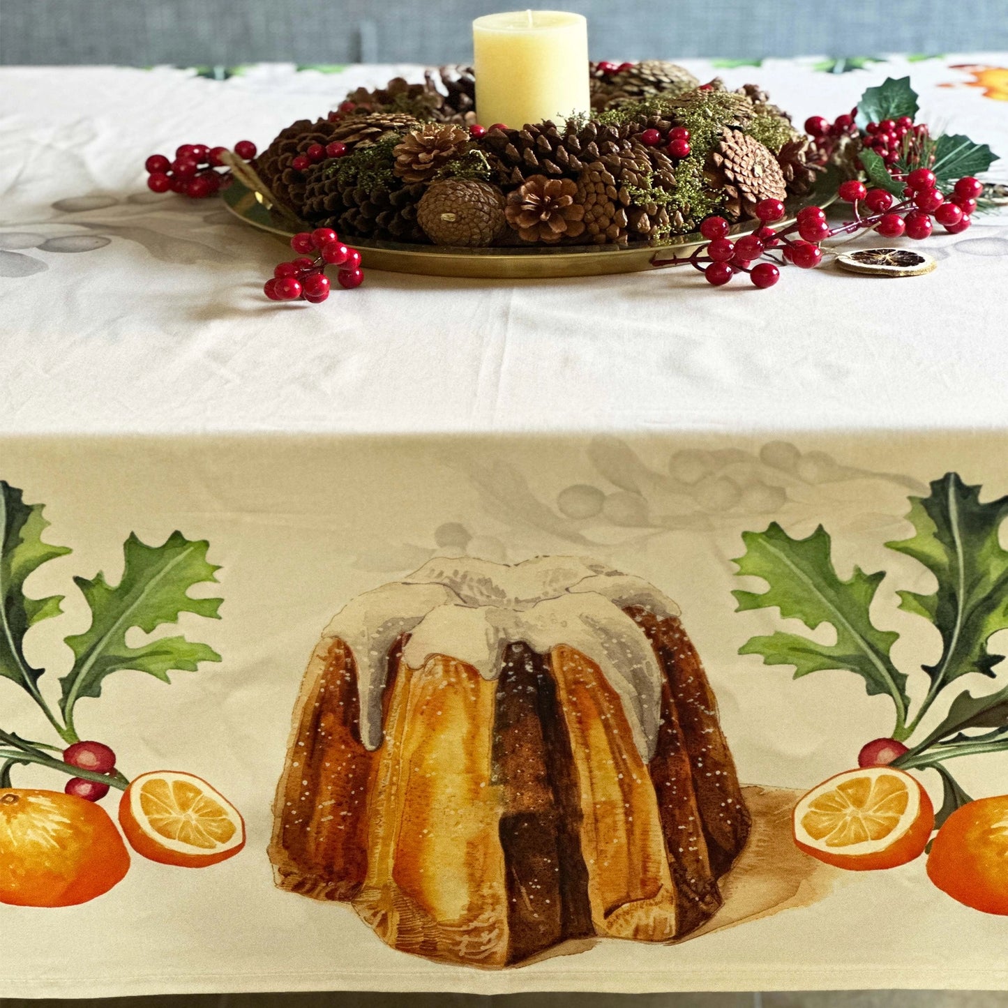 Christmas Panettone Tablecloth