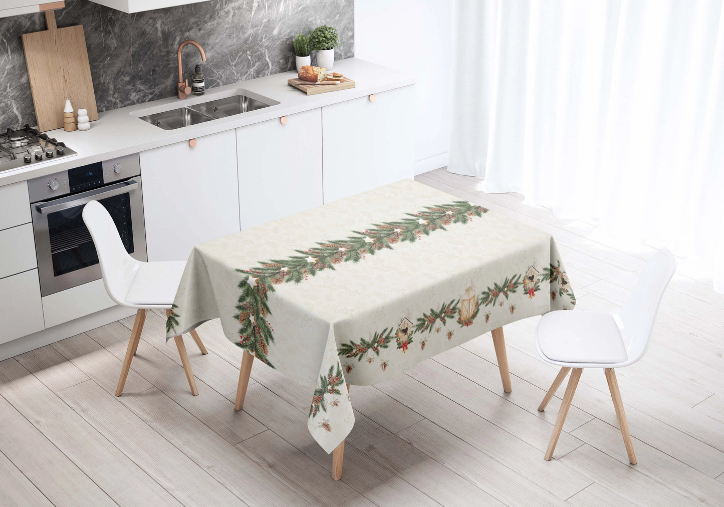 Christmas Tablecloth with Lanterns (8-10 people)