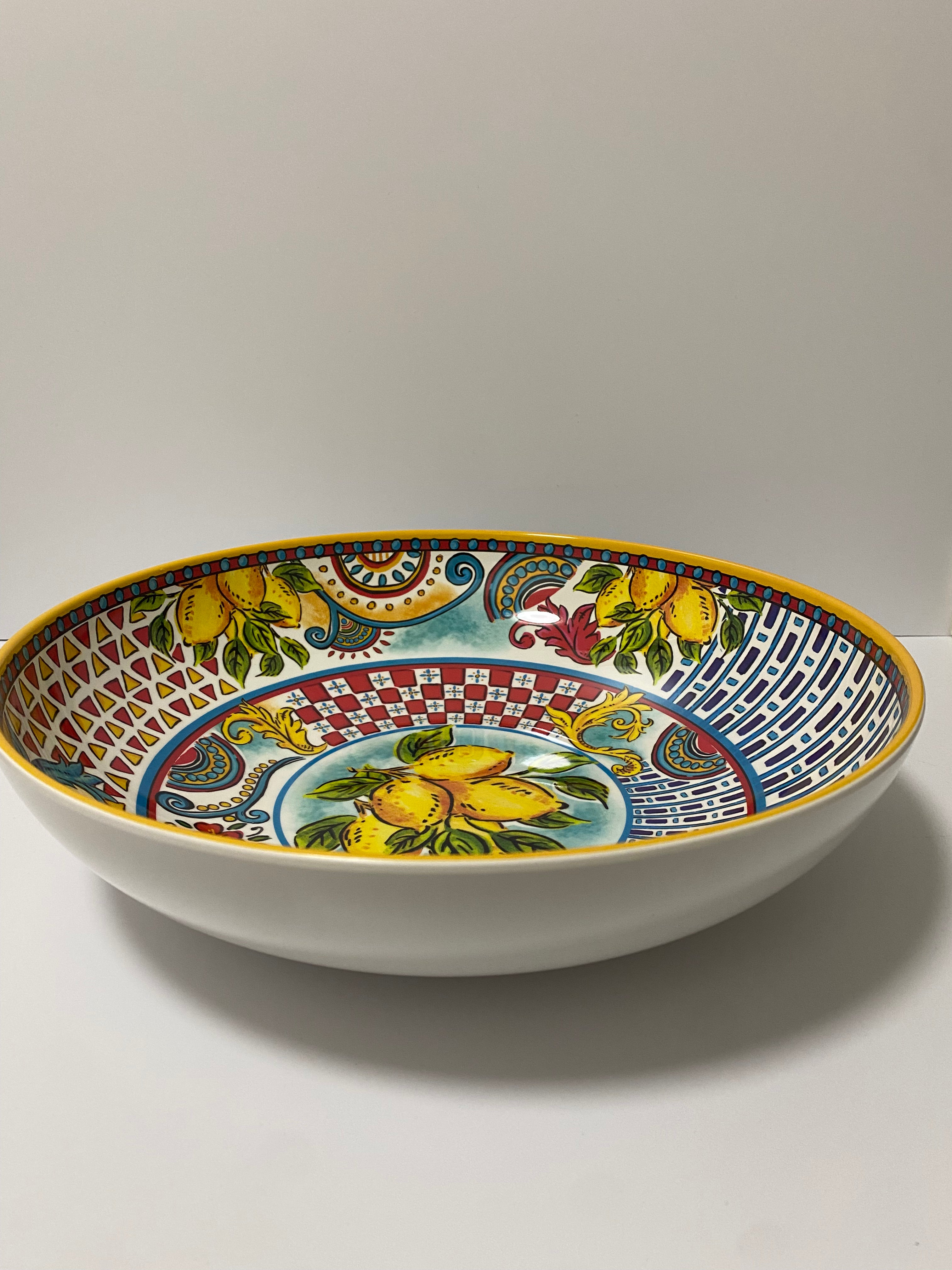 DECORATED CALTAGIRONE CERAMIC SALAD BOWL - MONREALE