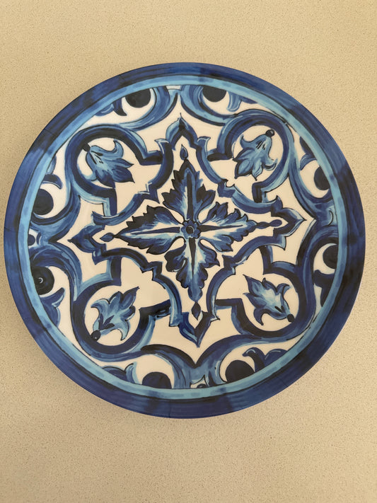 Melamine Round 12 inch Plate - Majolica Design