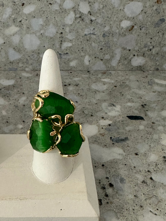 Emerald Green Trio Ring