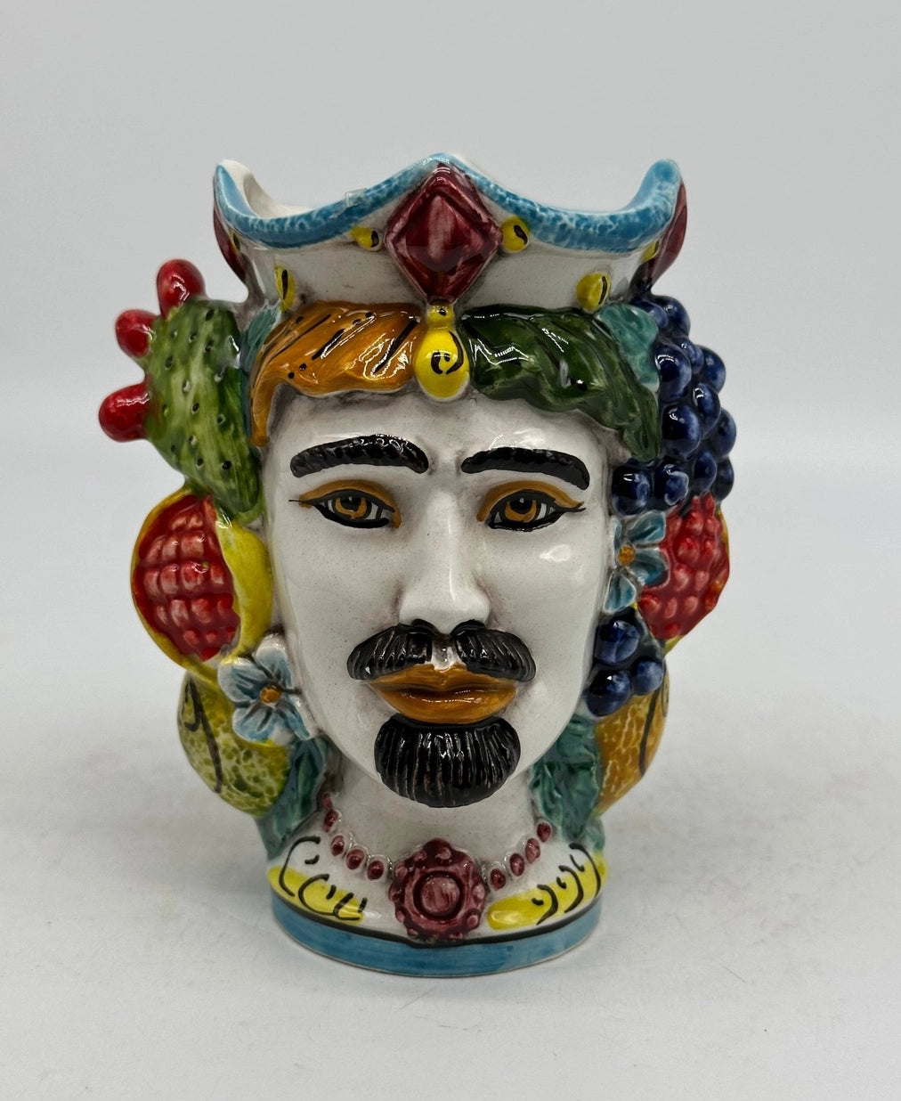Caltagirone Pair of Fruity Moor Heads