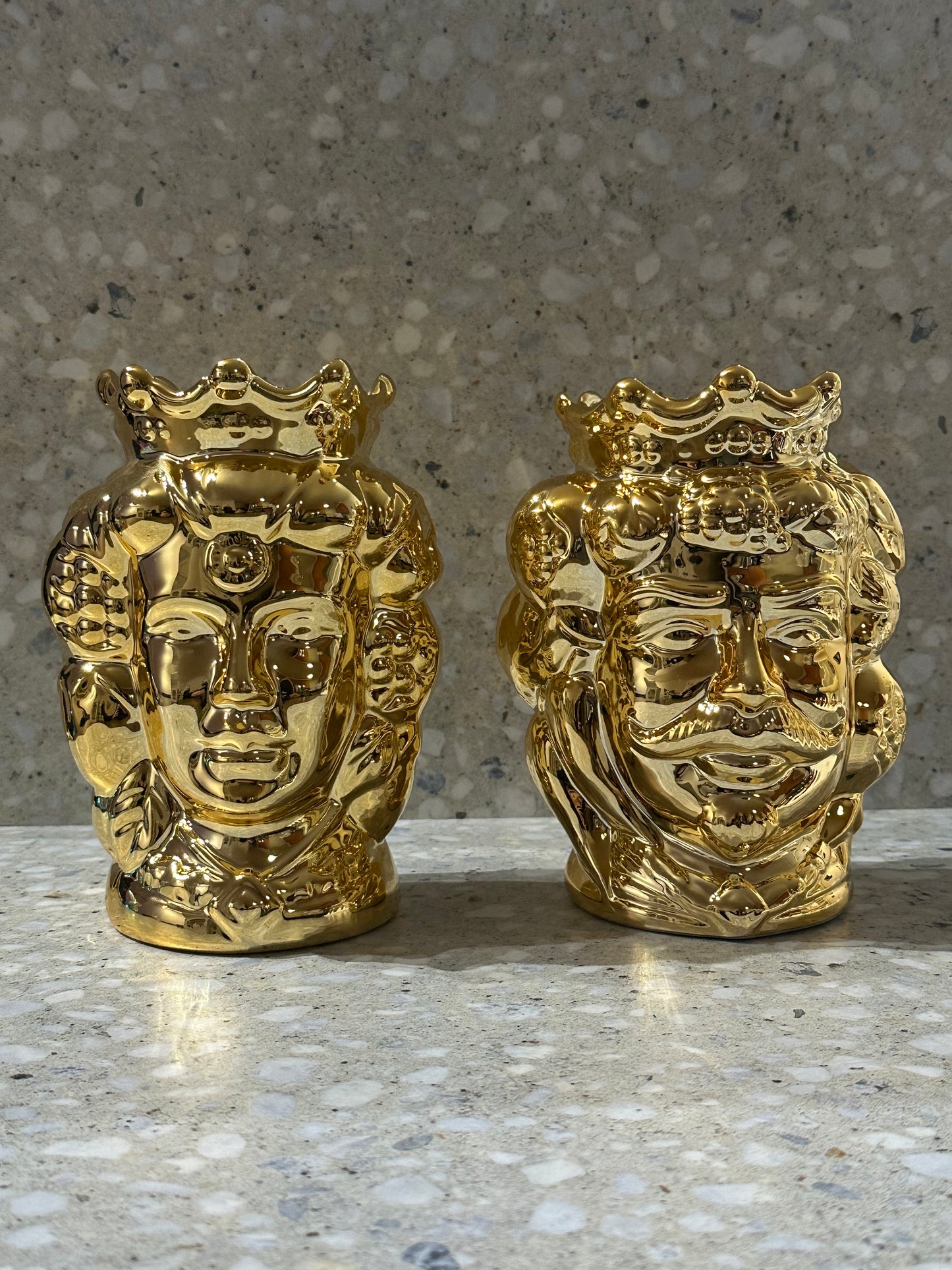 Gold mirrored Testa Di Moro (set of 2)