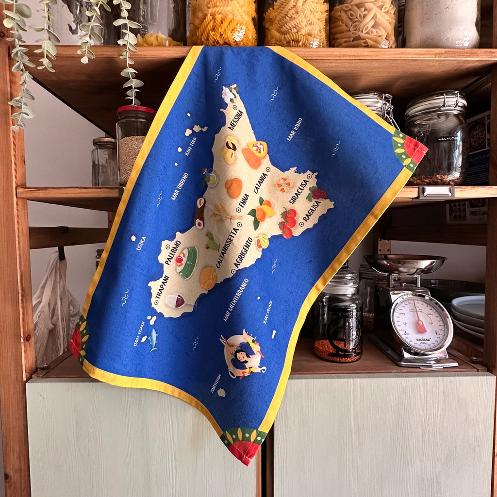 Sicily Foodie Tea Towel