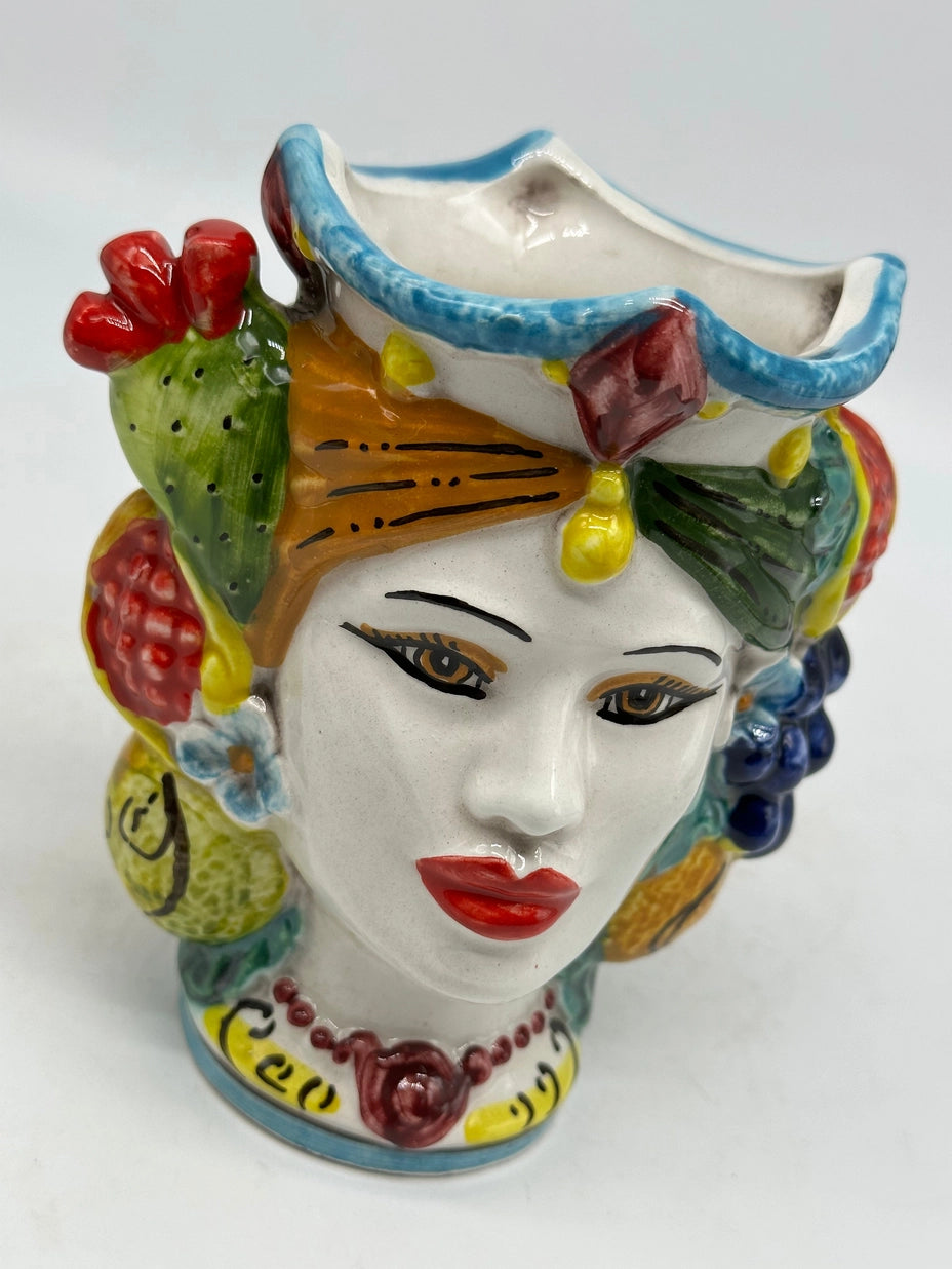 Caltagirone Pair of Fruity Moor Heads