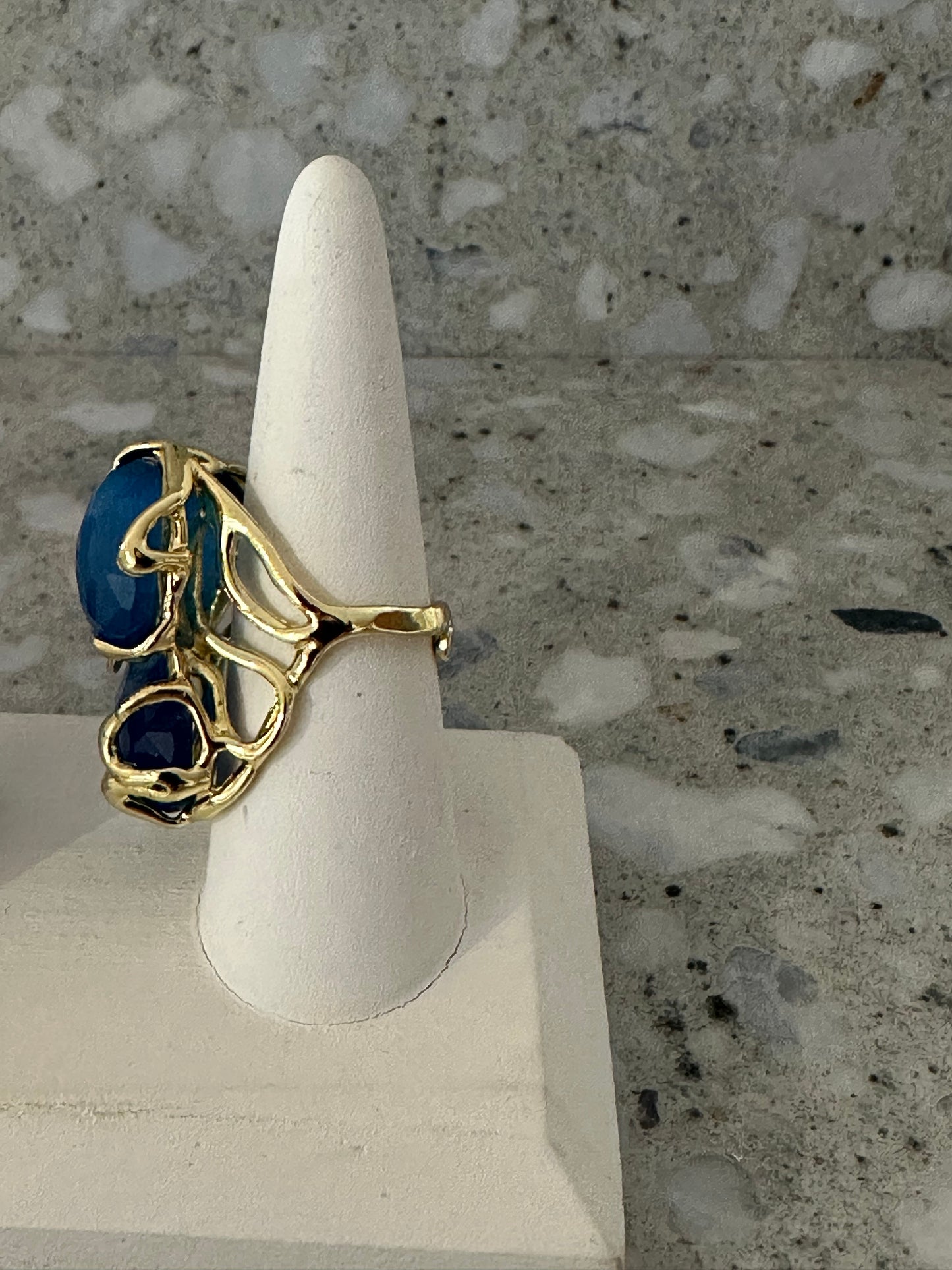 Blue Trio Stone Ring