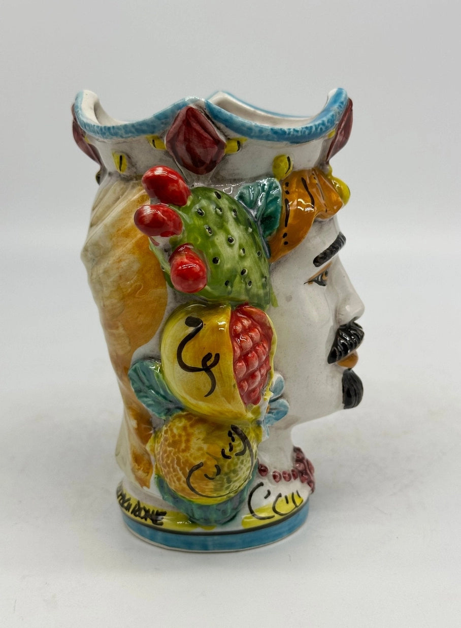 Caltagirone Pair of Fruity Moor Heads