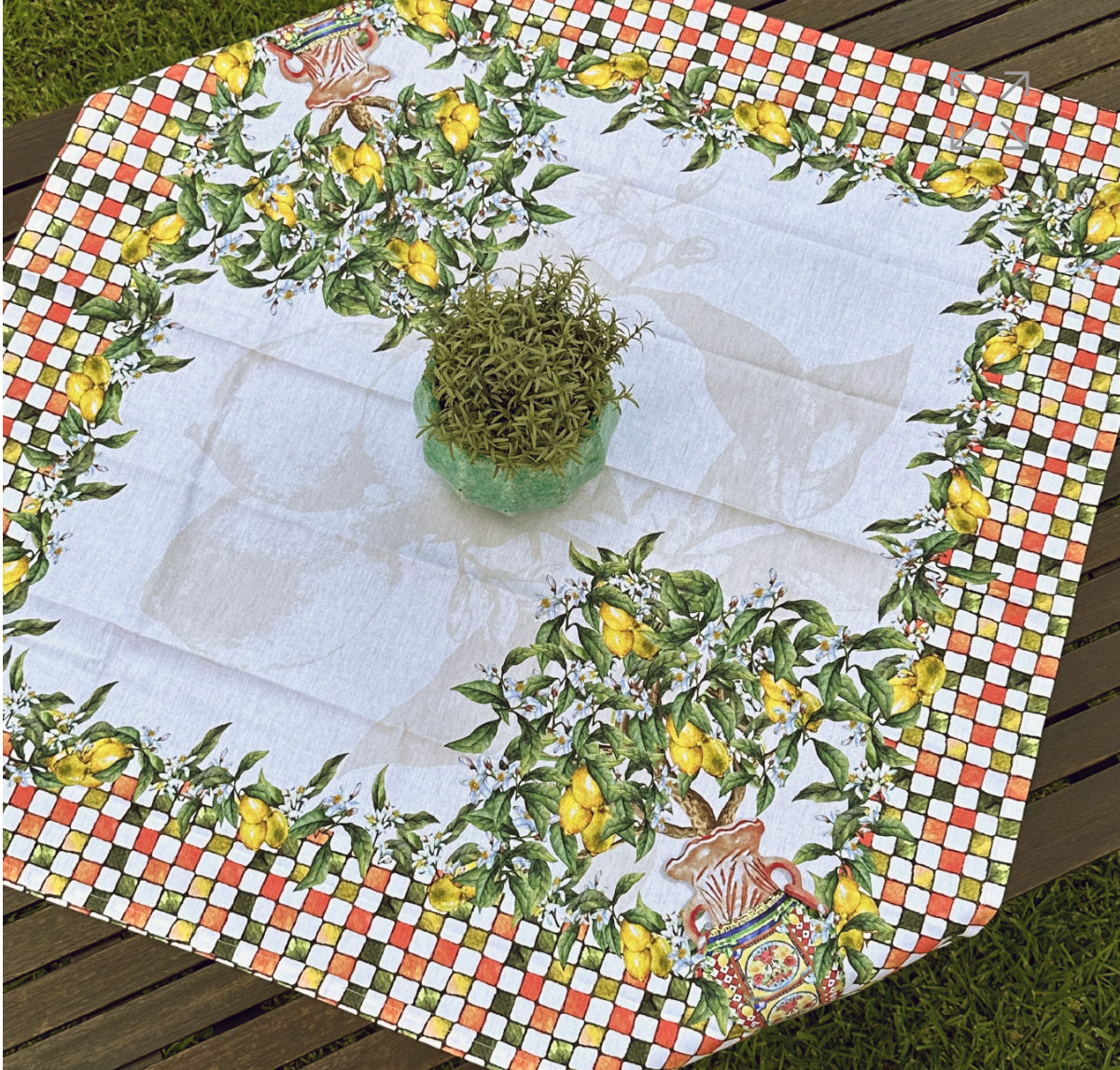 Sicilian Lemon Square Centre Table Runner