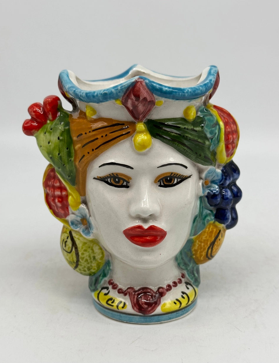 Caltagirone Pair of Fruity Moor Heads