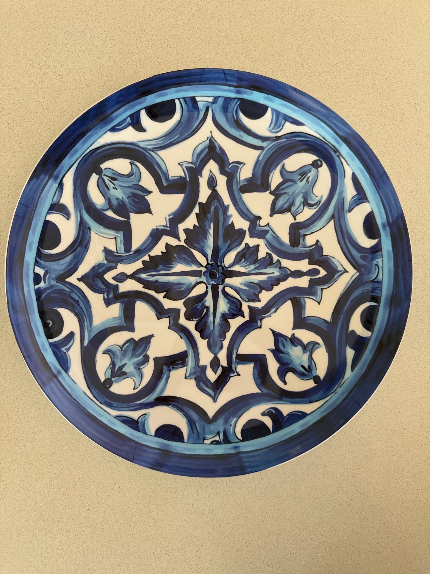 Melamine Round 16 inch Platter - Majolica Design