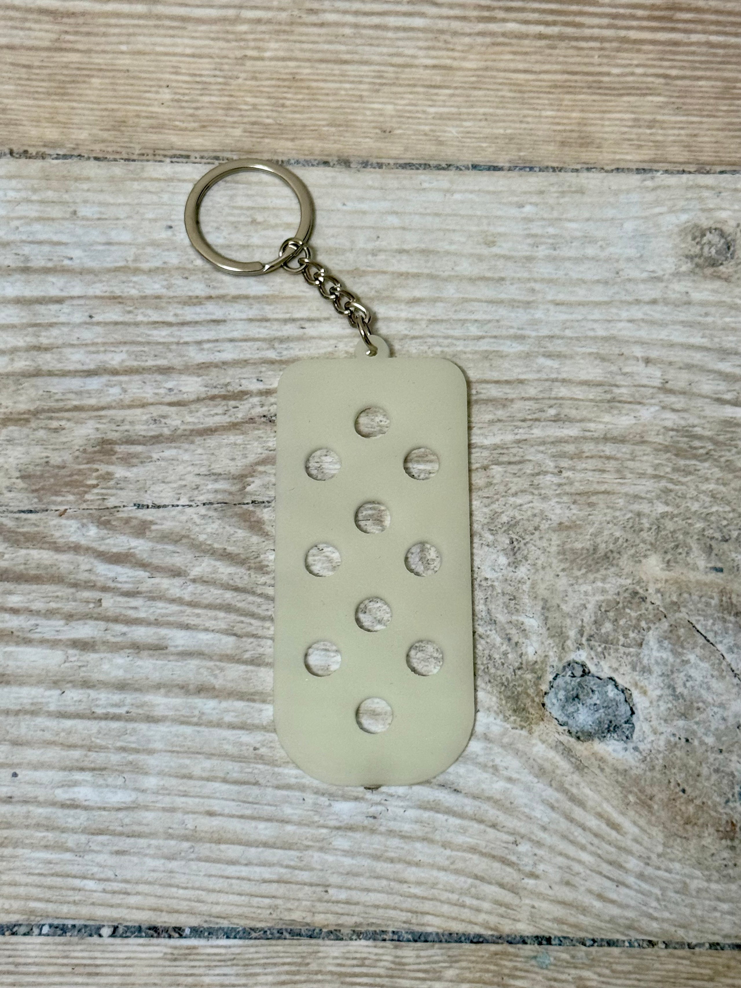 Glow In The Dark Croc Charm Keyring