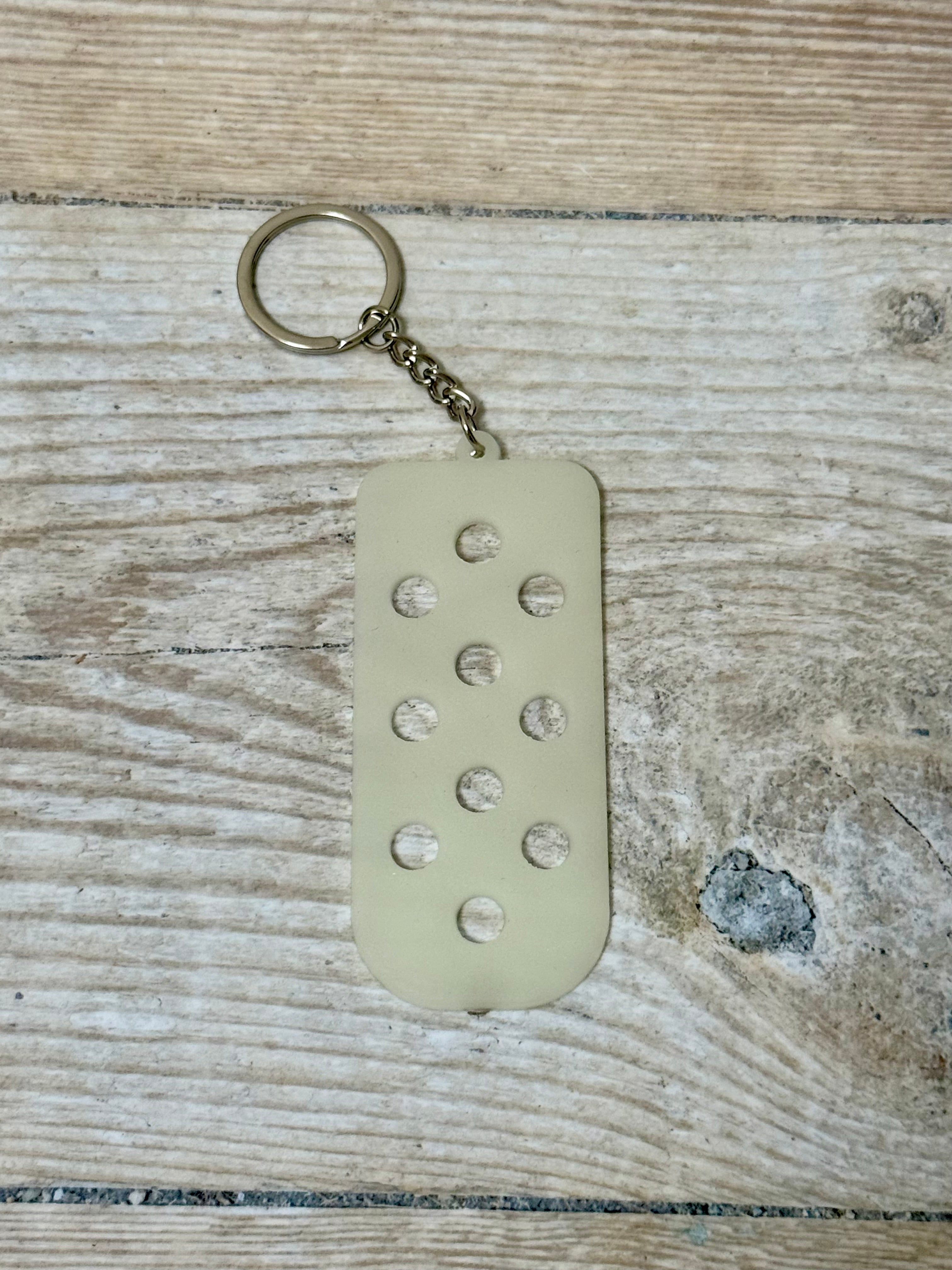Glow In The Dark Croc Charm Keyring