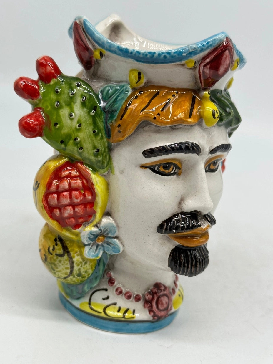 Caltagirone Pair of Fruity Moor Heads