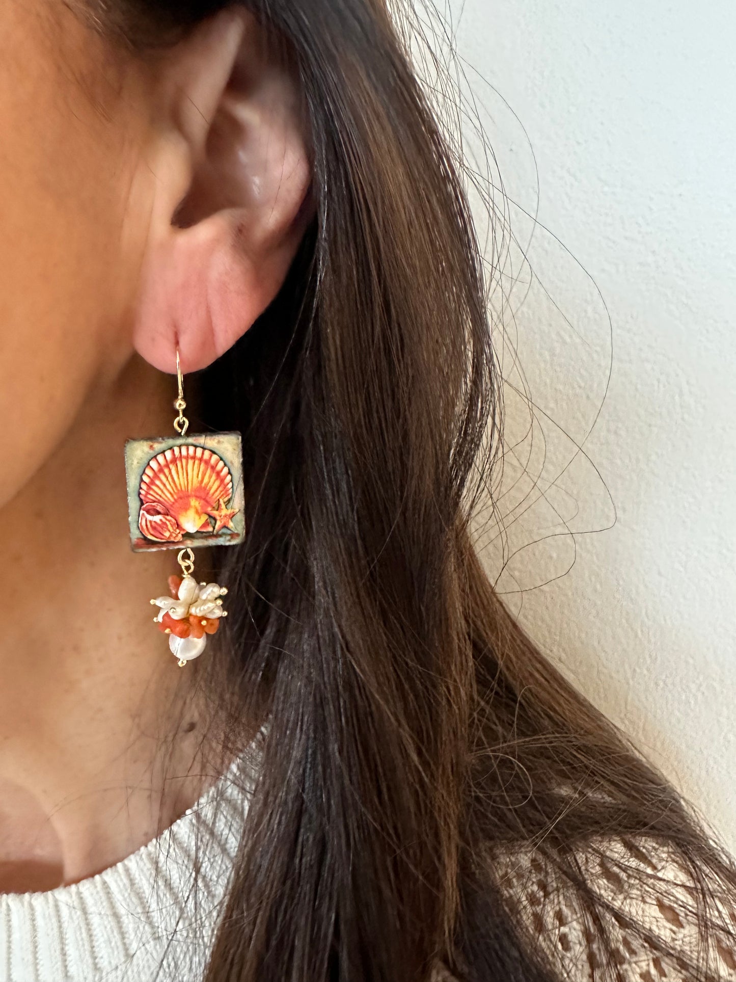 Seashell Tile Earrings