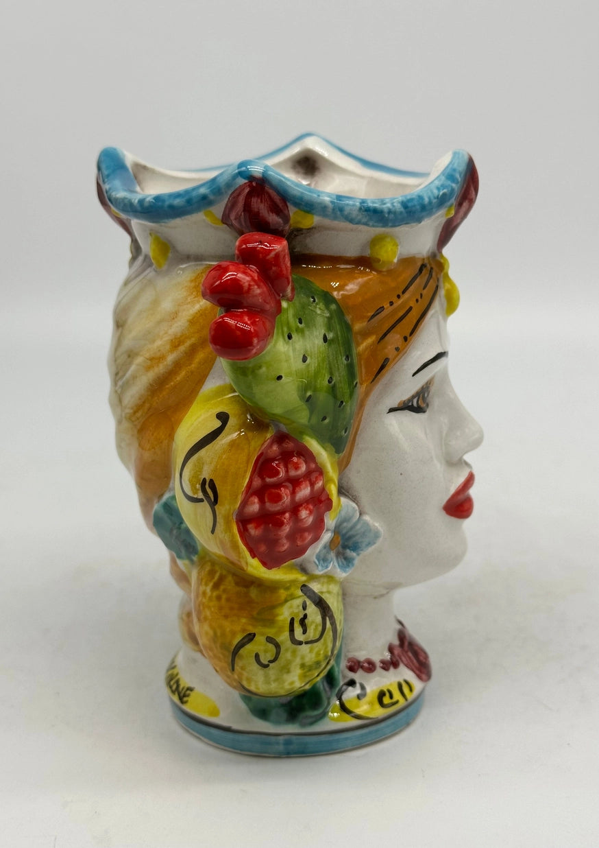 Caltagirone Pair of Fruity Moor Heads