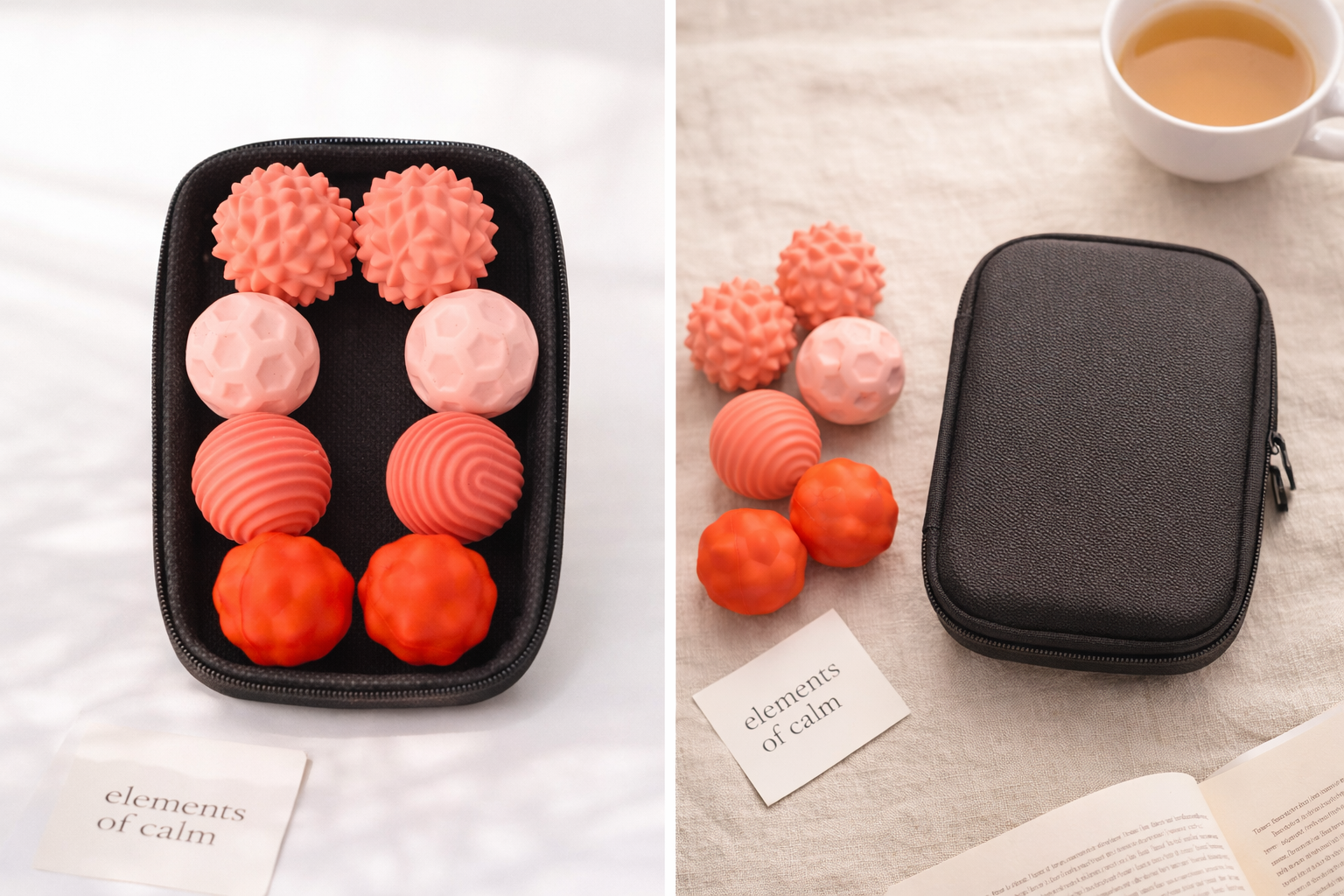 Magnetic Fidget Ball Set – 8 Piece Travel Pack (Pink & Red Tones