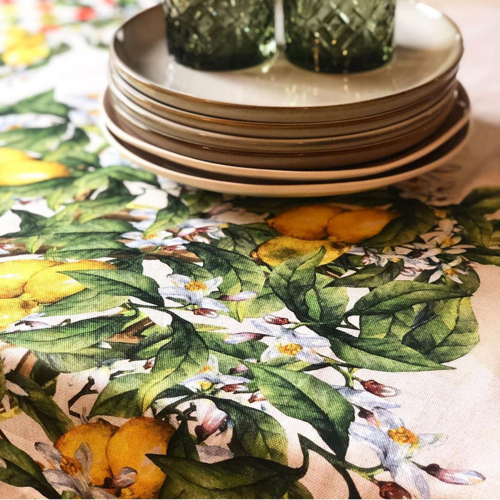 Sicilian Lemon Tablecloth 8-10 People