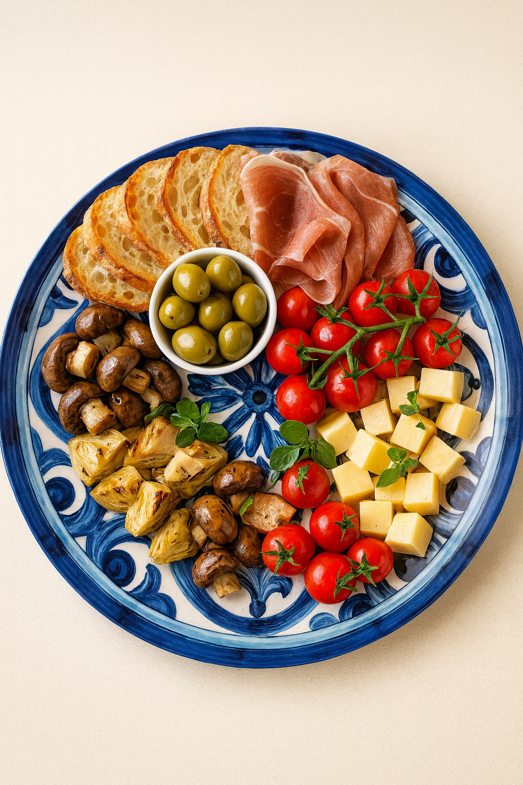 Melamine Round 16 inch Platter - Majolica Design