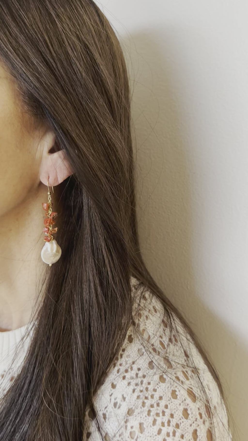 Baroque Pearl & Coral Earrings