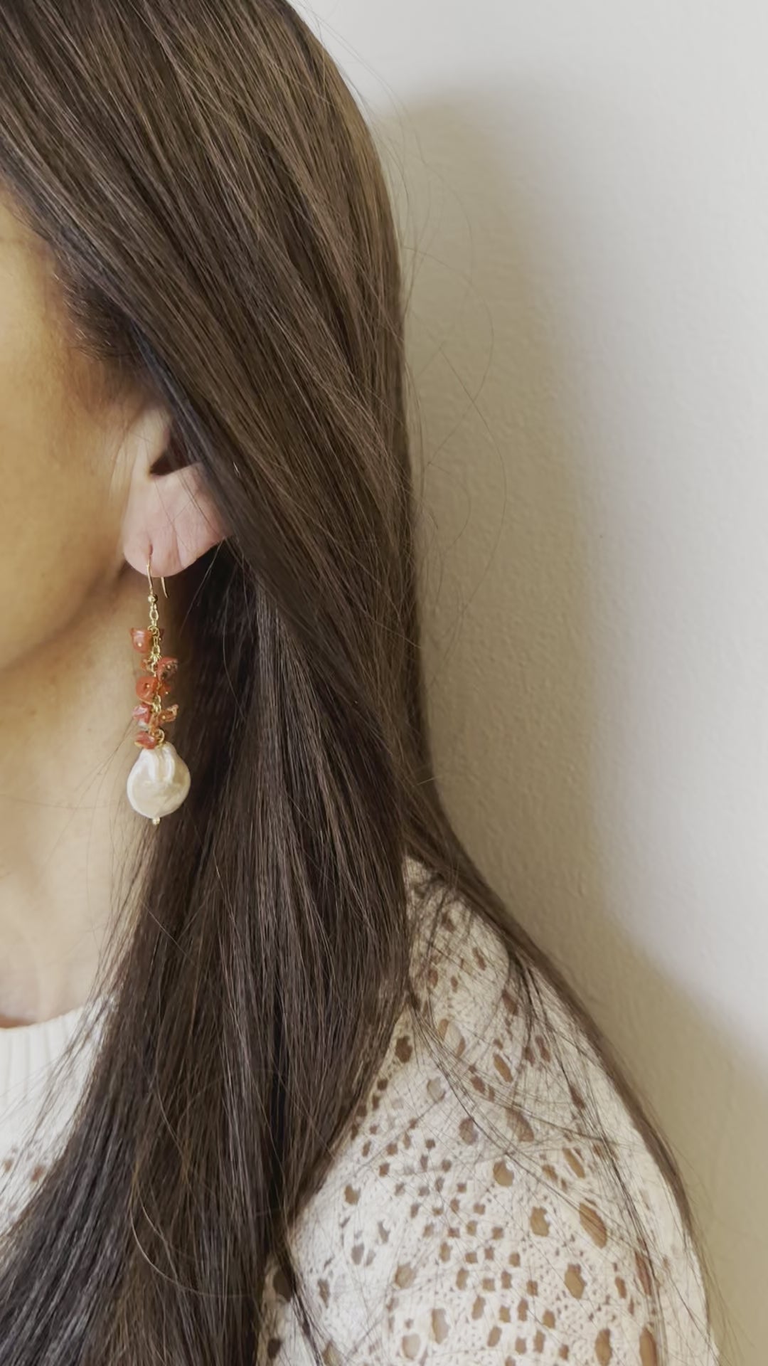 Baroque Pearl & Coral Earrings