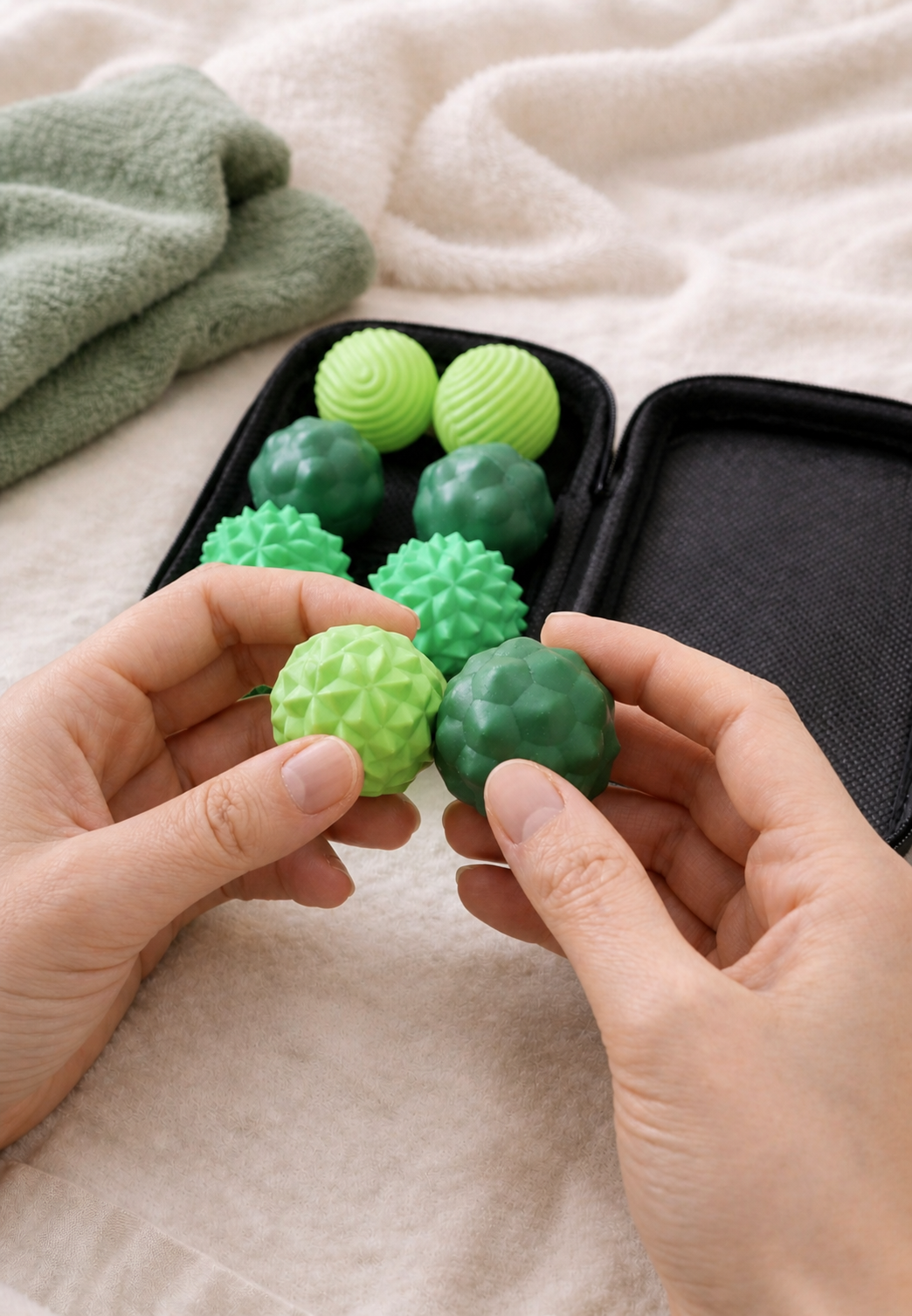 Magnetic Fidget Ball Set – 8 Piece Travel Pack (Green Tones)