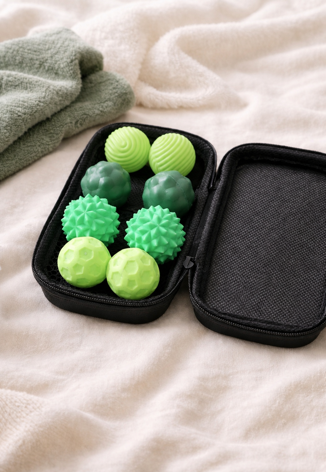 Magnetic Fidget Ball Set – 8 Piece Travel Pack (Green Tones)