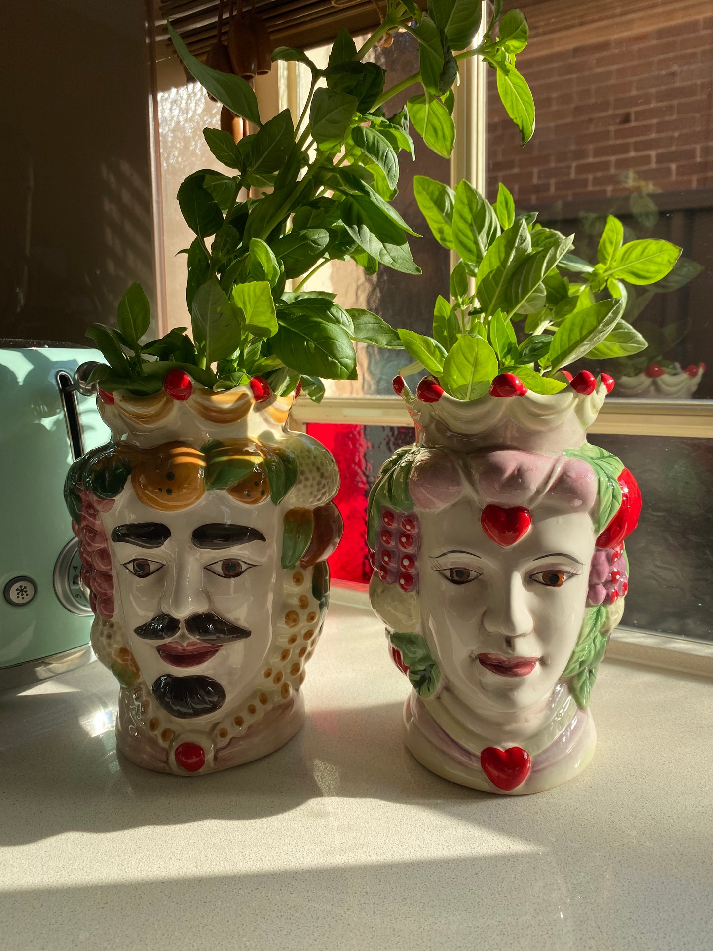 Fruity Colourful Moor Head Vase (set of 2)